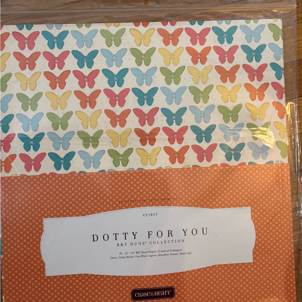 Close to My Heart 'Dotty For You' Orange & Multi Butterfly Scrapbook Paper Pack